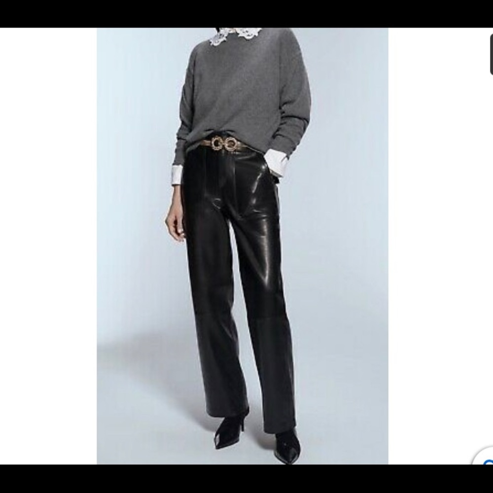 HOST PICK💗 ZARA High-Rise Leather Pants (NWT)🪄✨ - Picture 2 of 7